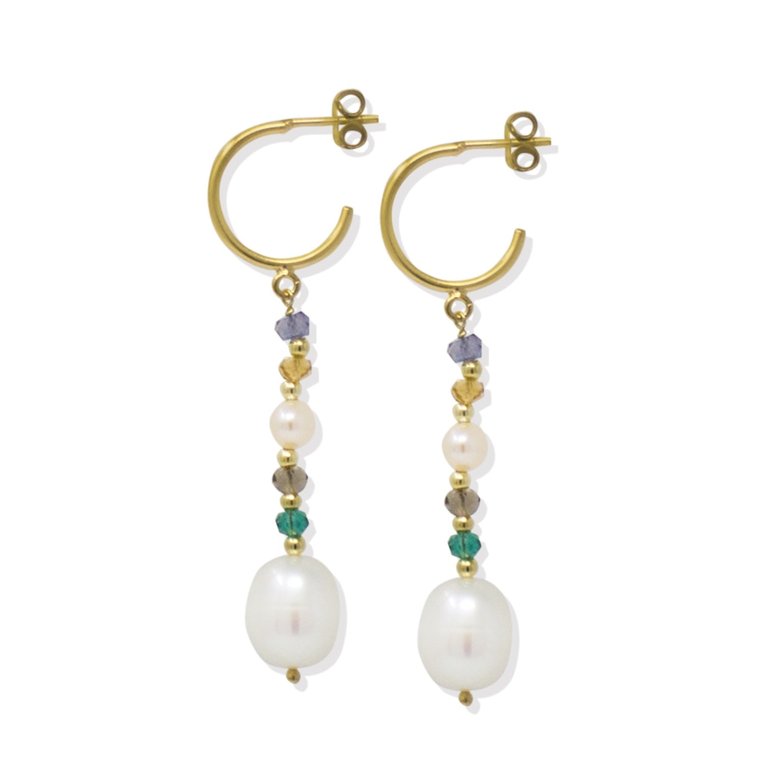 Sparkling Pearls Hoop Earrings