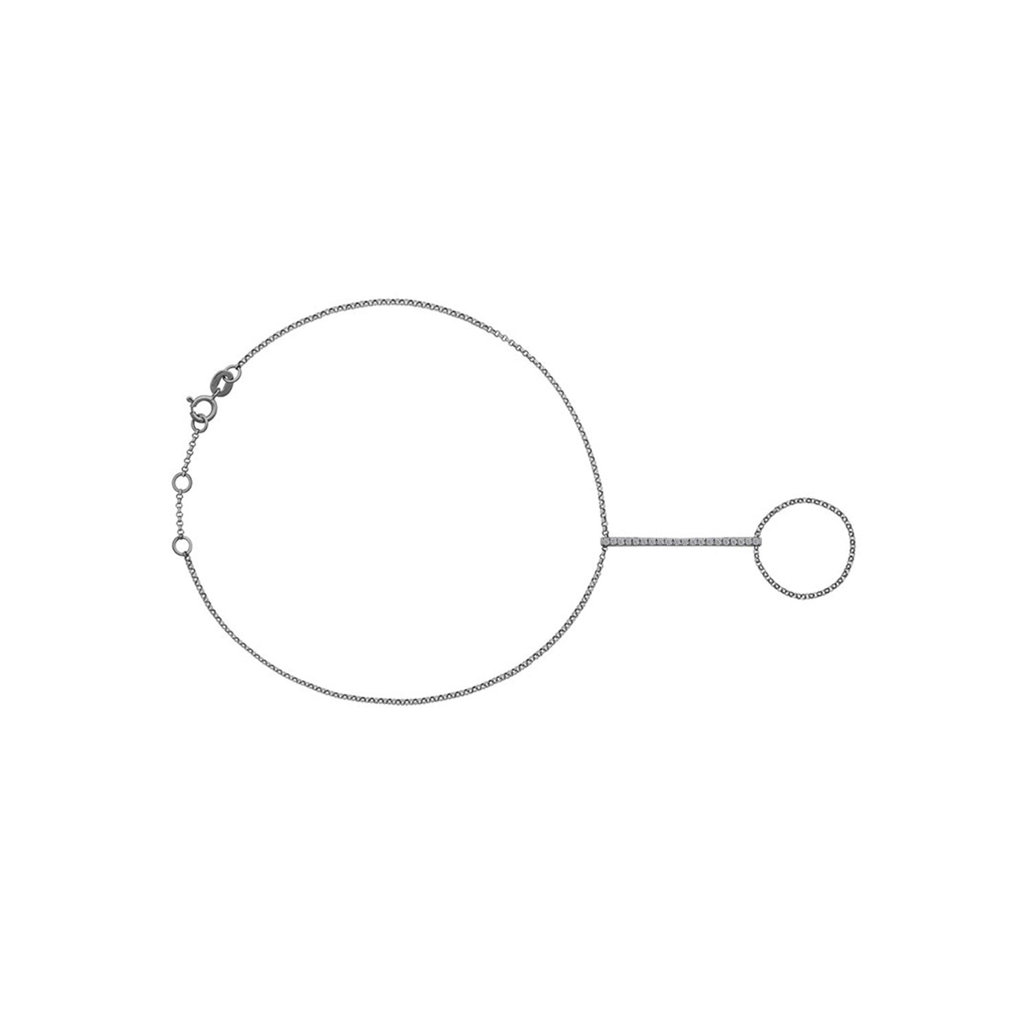 18K White Gold Diamond Bar 2 Way Diamond Bracelet