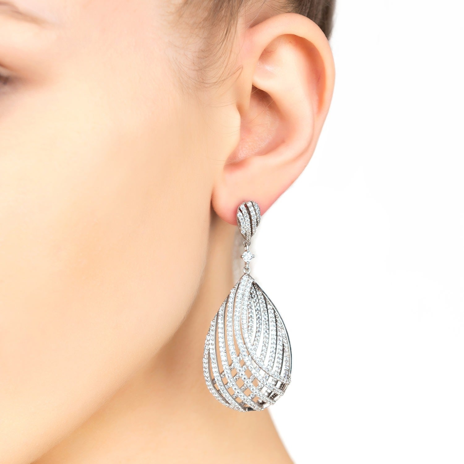 Vortex Teardrop Earring Silver