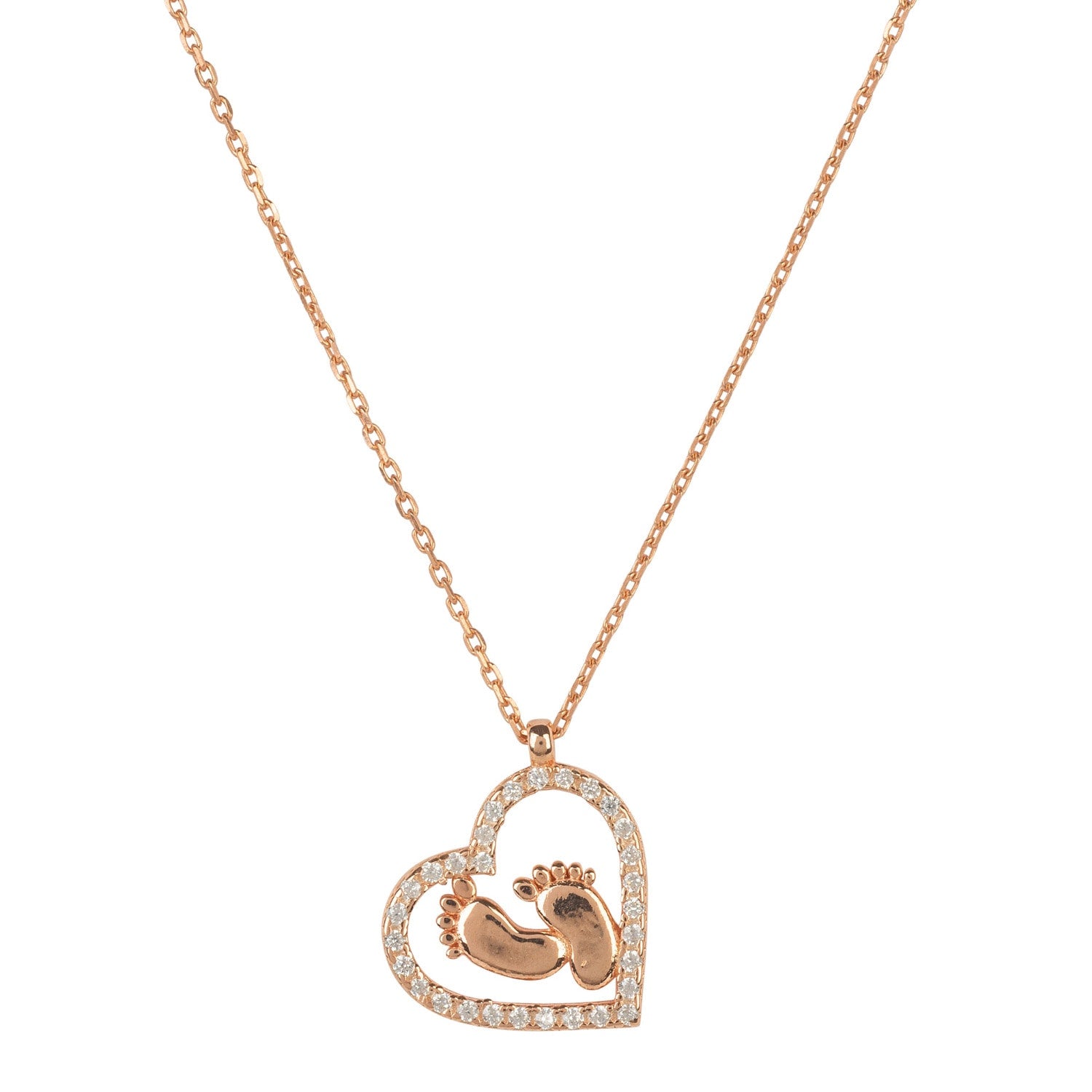Heart Mum Pendant Necklace Rosegold