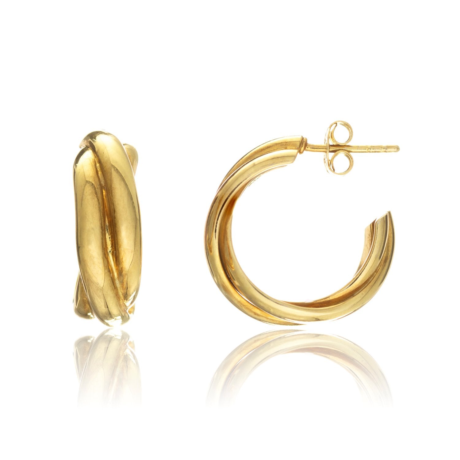 Knightsbridge Yellow Gold Vermeil Triple Hoop Earrings