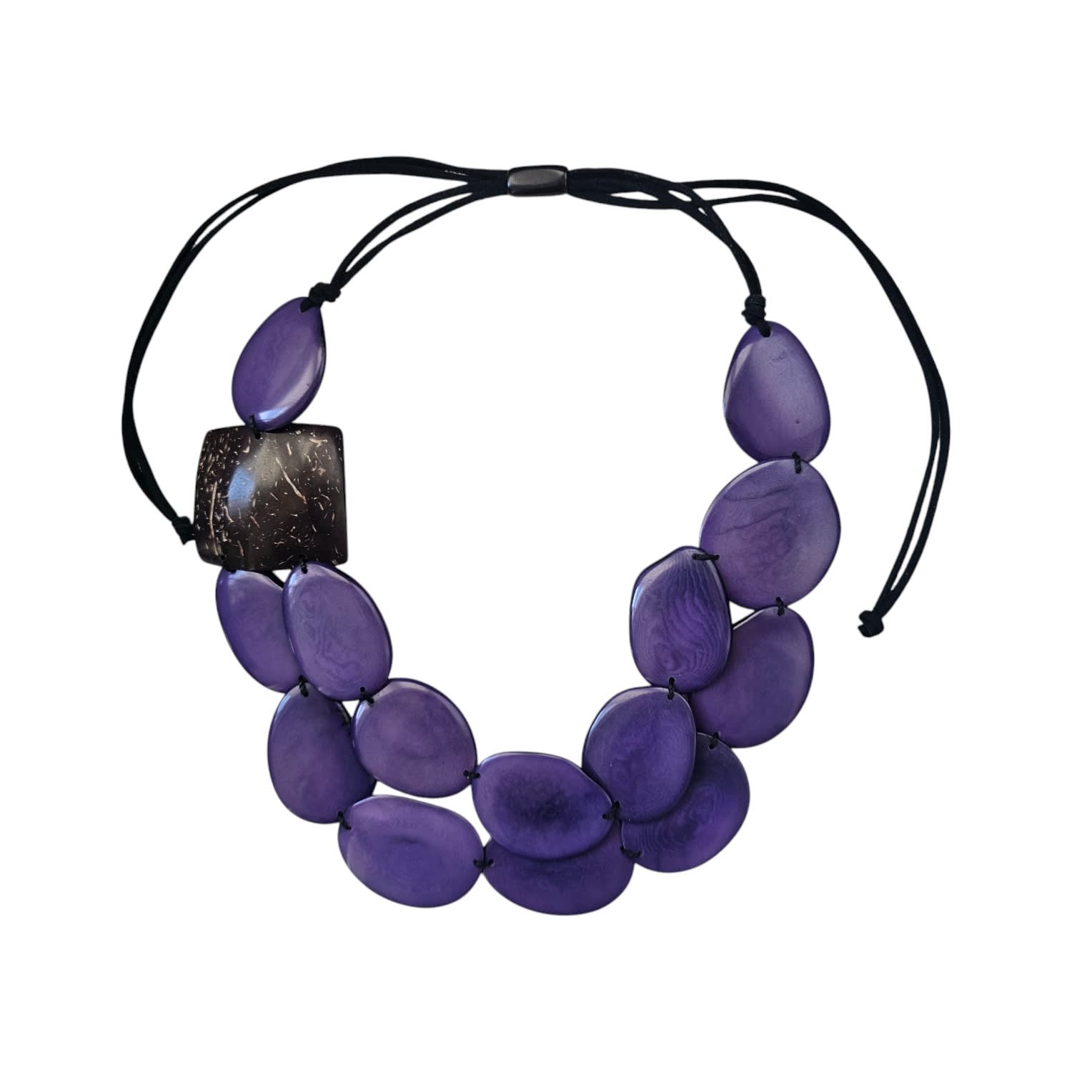Tagua And Coconut Necklace Purple