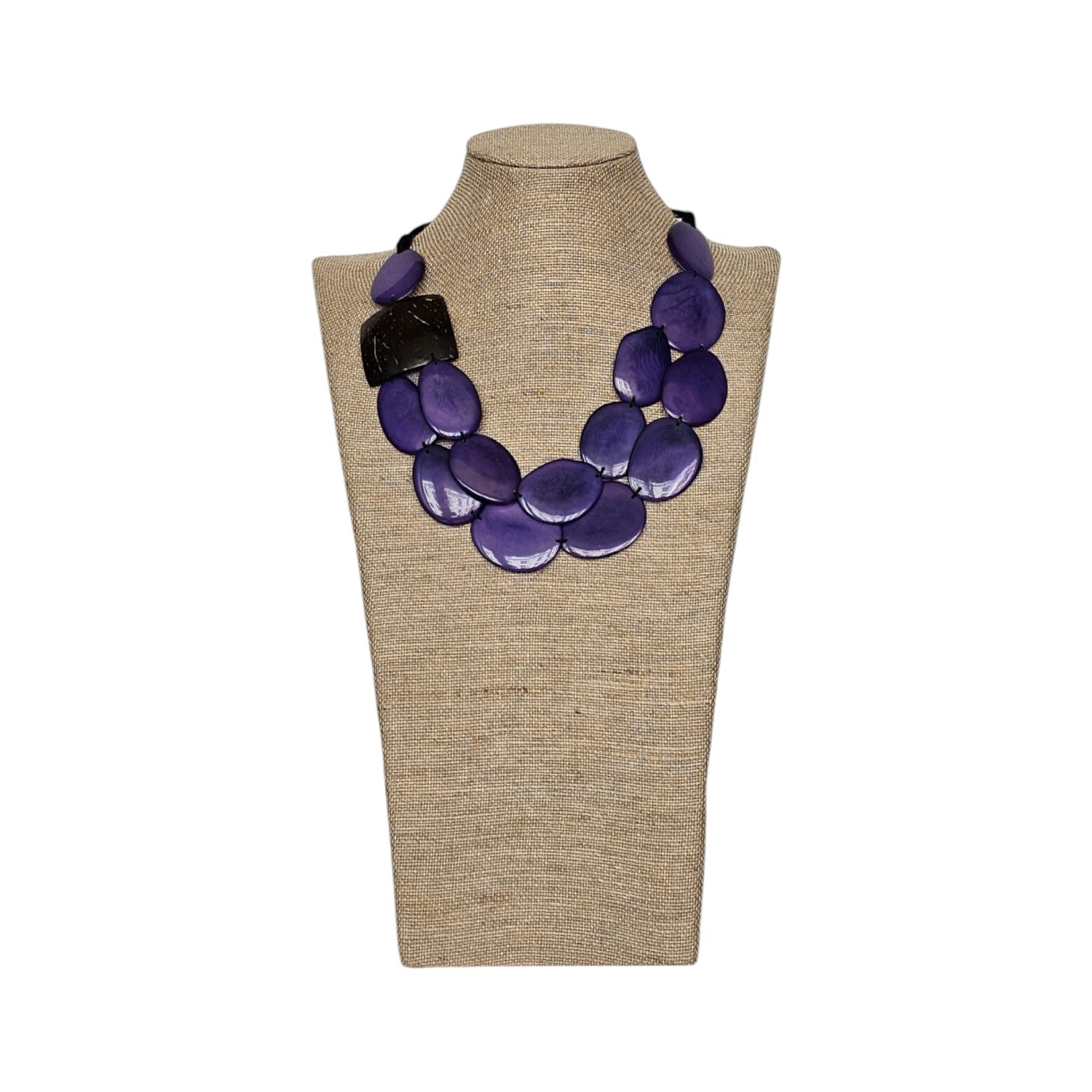 Tagua And Coconut Necklace Purple