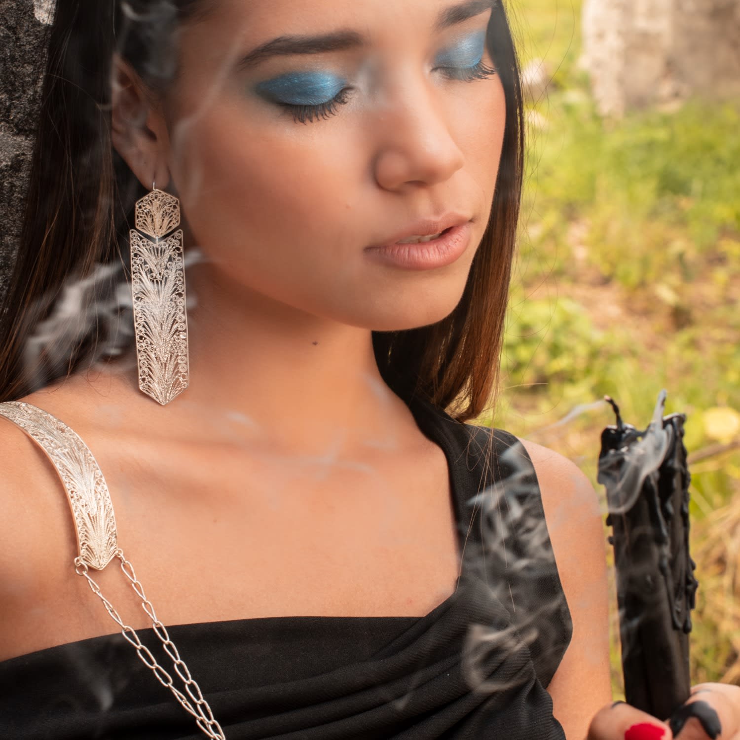 Talia Xl Silver Earrings