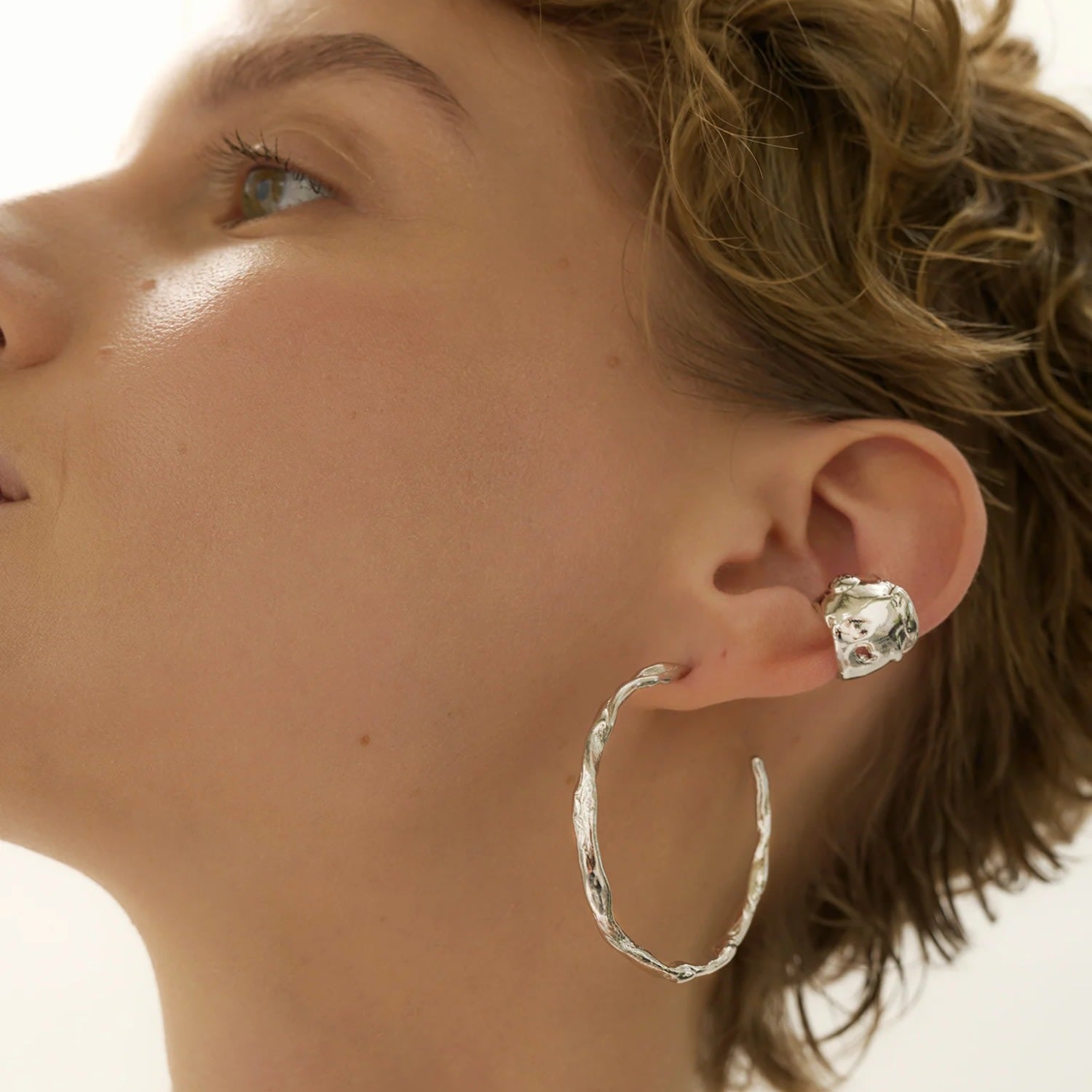 Talisman Chunky Ear Cuff Silver