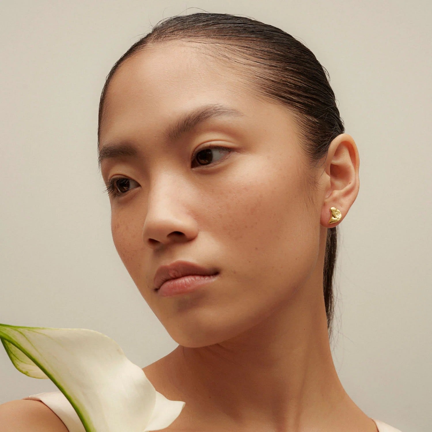 Talisman Half Moon Earrings Gold