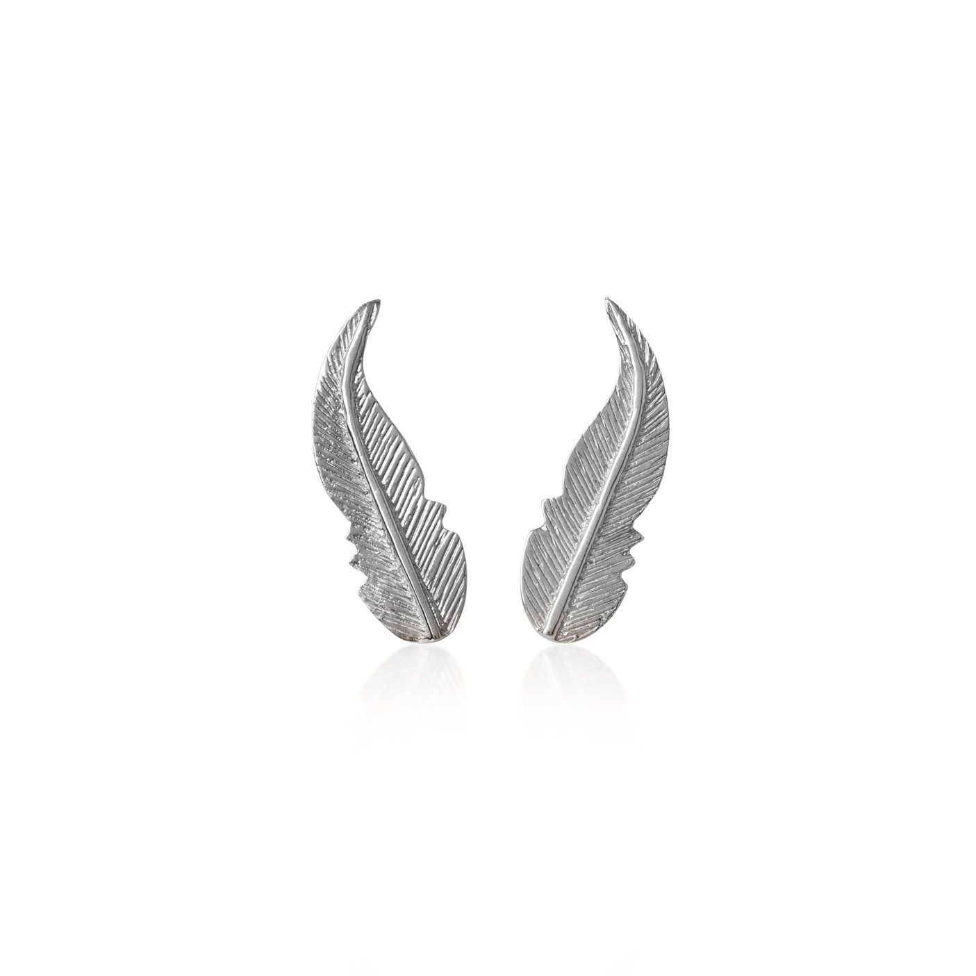 Earrings Feather - Silver