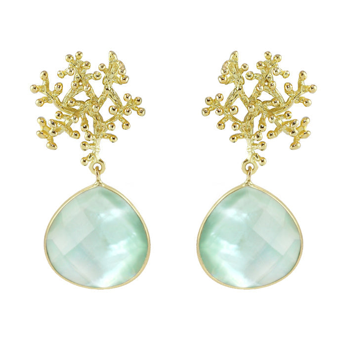 Tanu Drop Coral Earrings