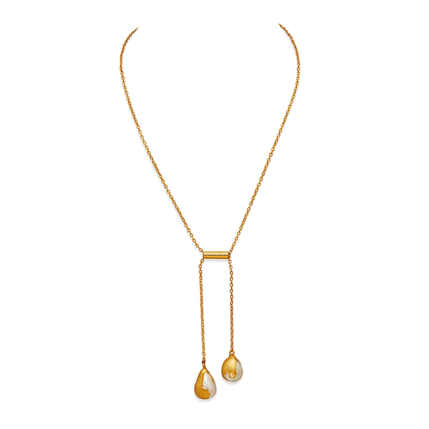 Gold Boond Pendant With Baroque Pearls