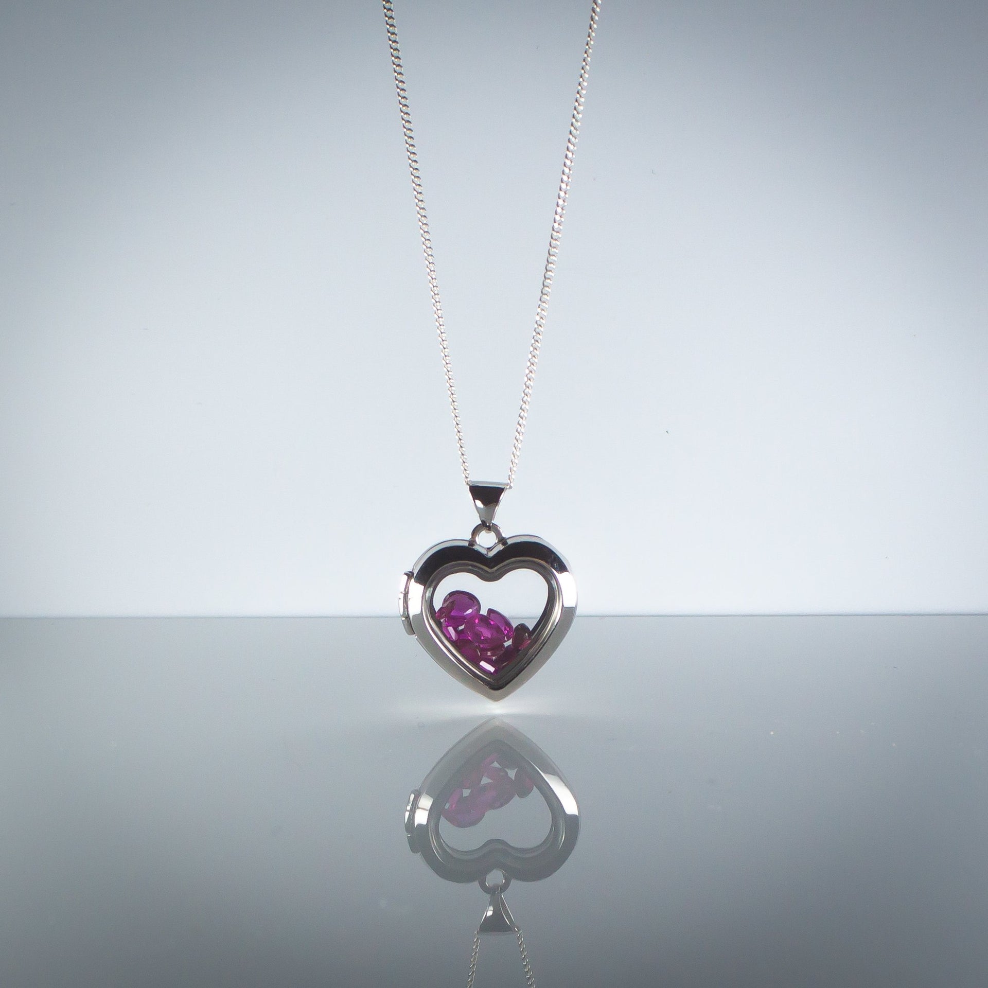 Rubies Heart Locket Necklace
