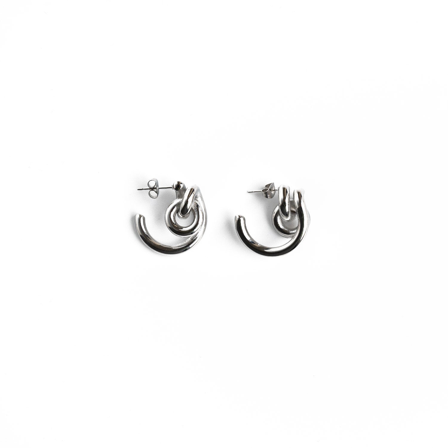Tasha Silver Spiral Earrings