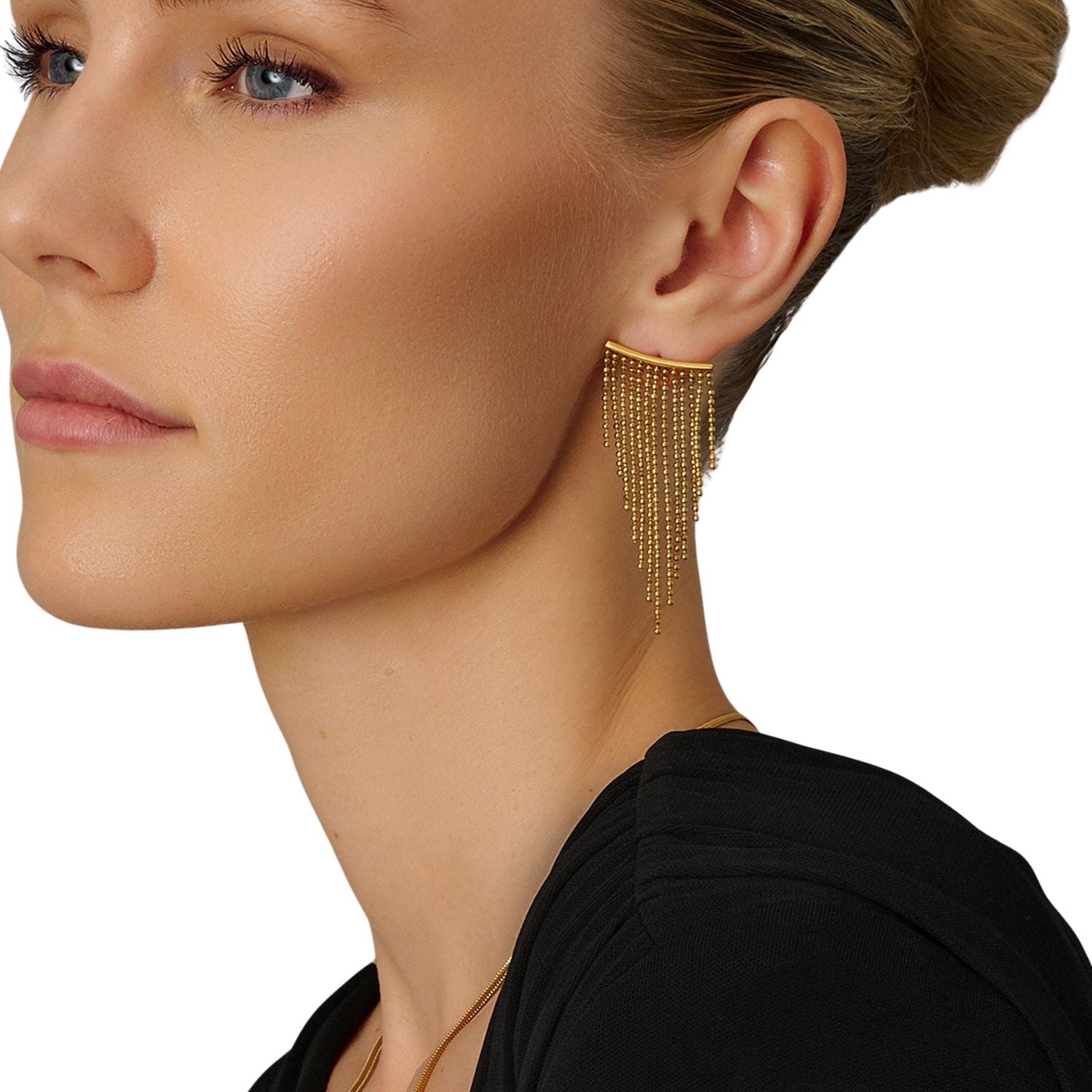 Tassel Fringe Earrings In Gold
