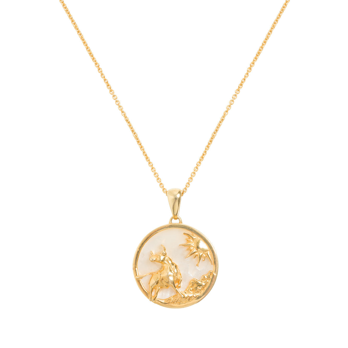 Taurus, Gold Zodiac Necklace