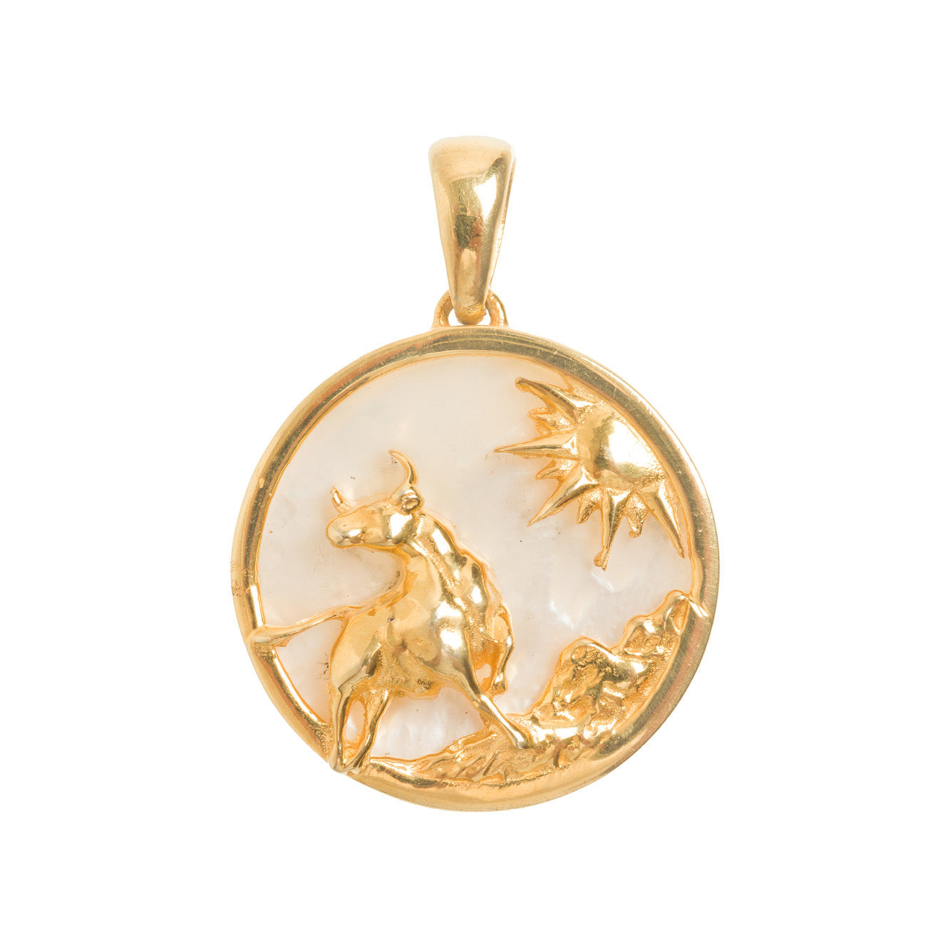 Taurus, Gold Zodiac Pendant