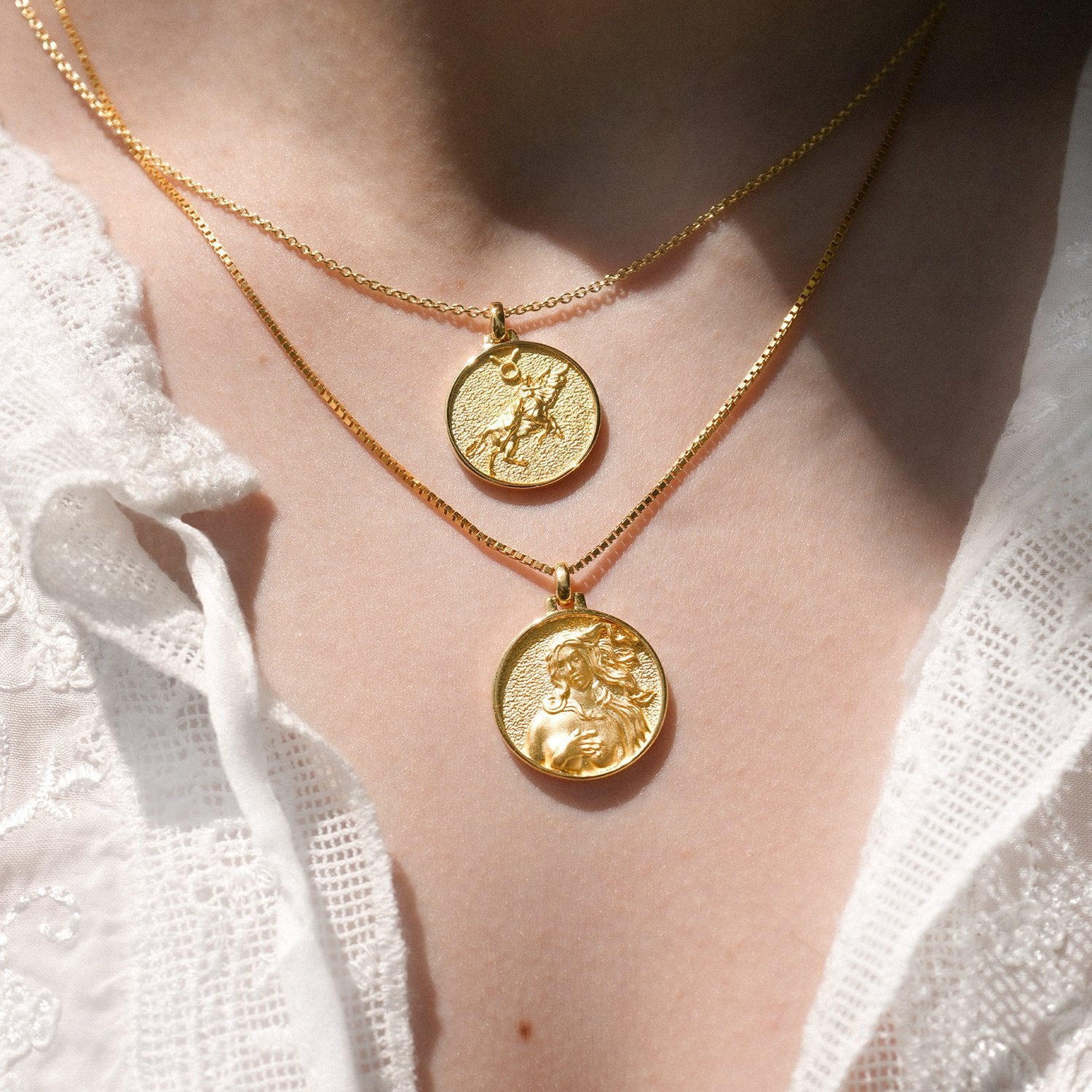 Taurus Necklace Vermeil Cablechain