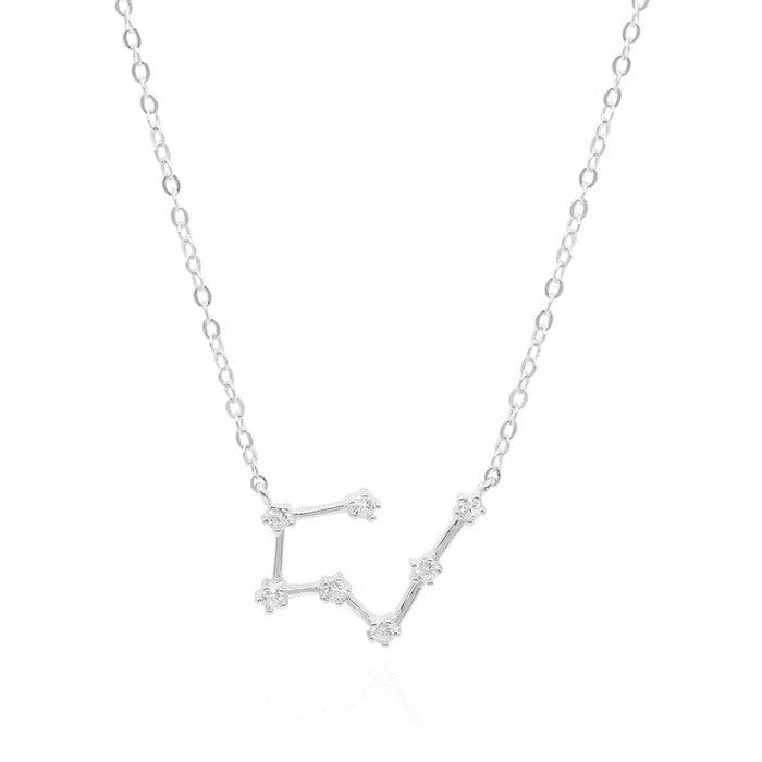 Taurus Zodiac Constellation Necklace In Silver