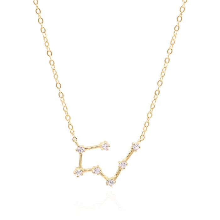 Taurus Zodiac Constellation Necklace In Gold
