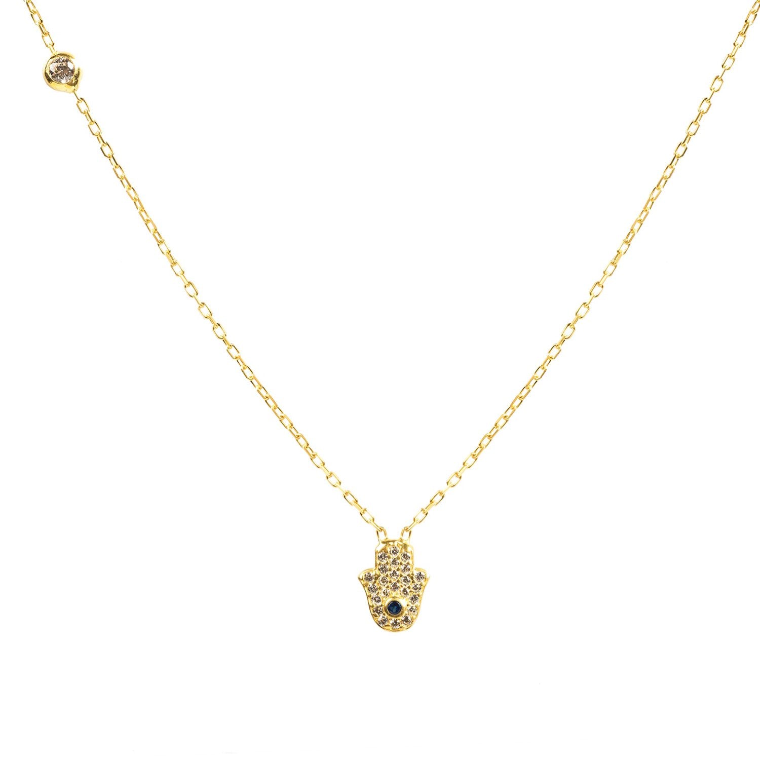 Hamsa Hand Necklace Gold