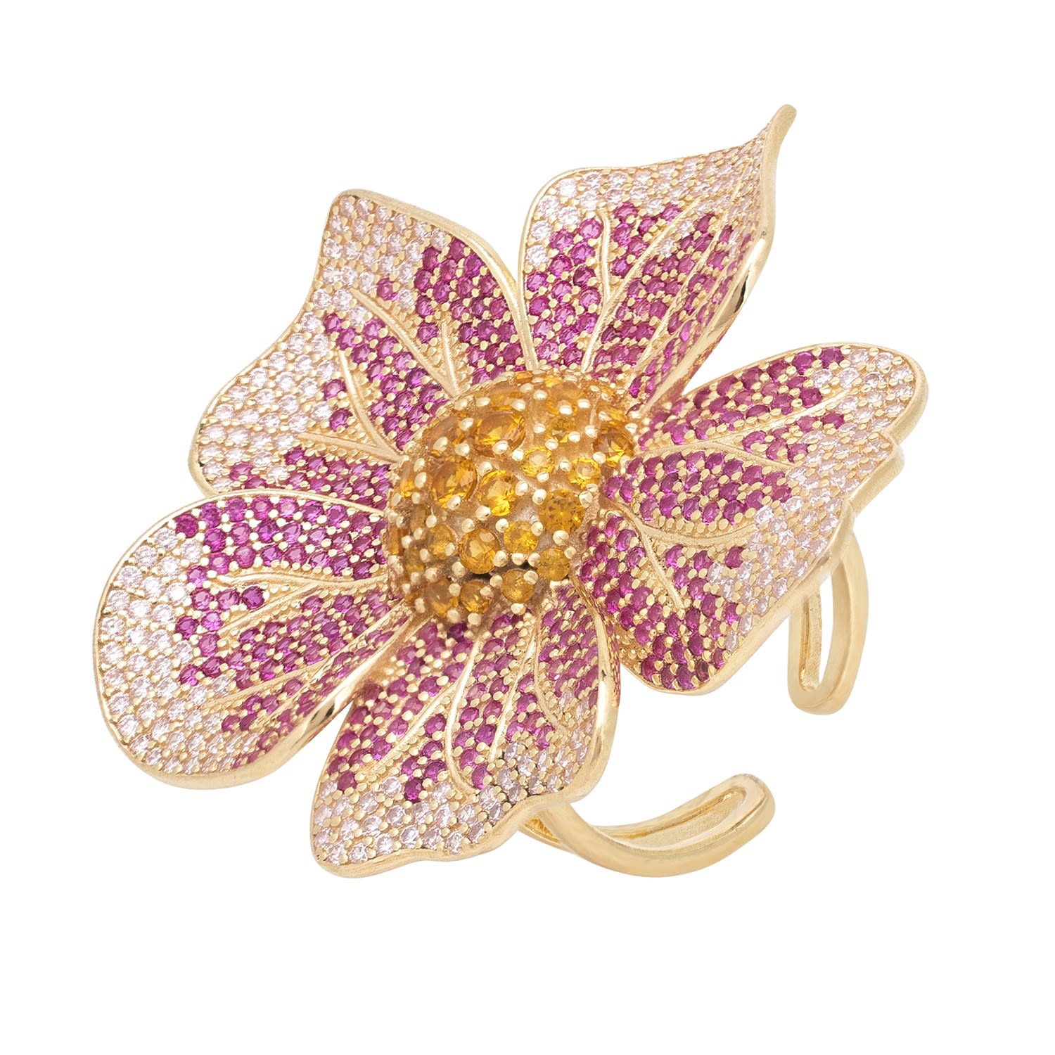 Pansy Pink Ring Gold