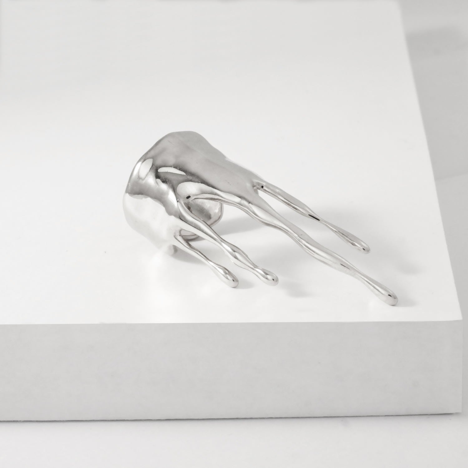 Dripping Large Sterling Silver Ring