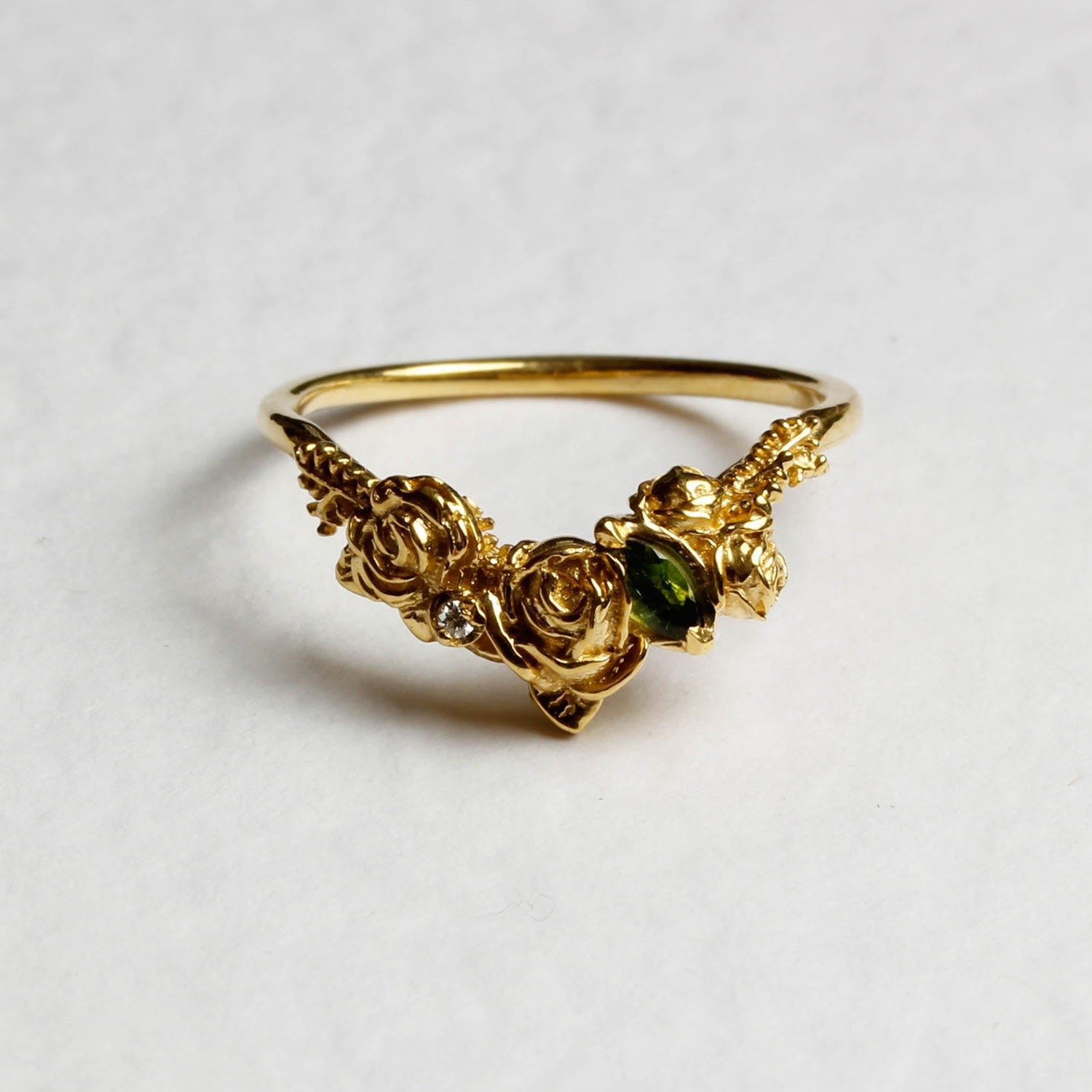 Rose Ring Diamond & Tourmaline – Gold