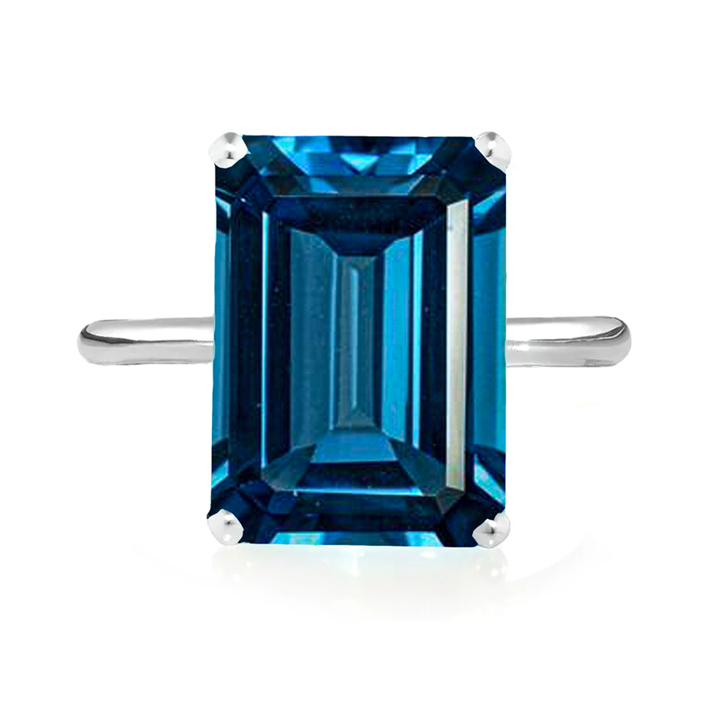 Sterling Silver Teal Topaz Cocktail Ring