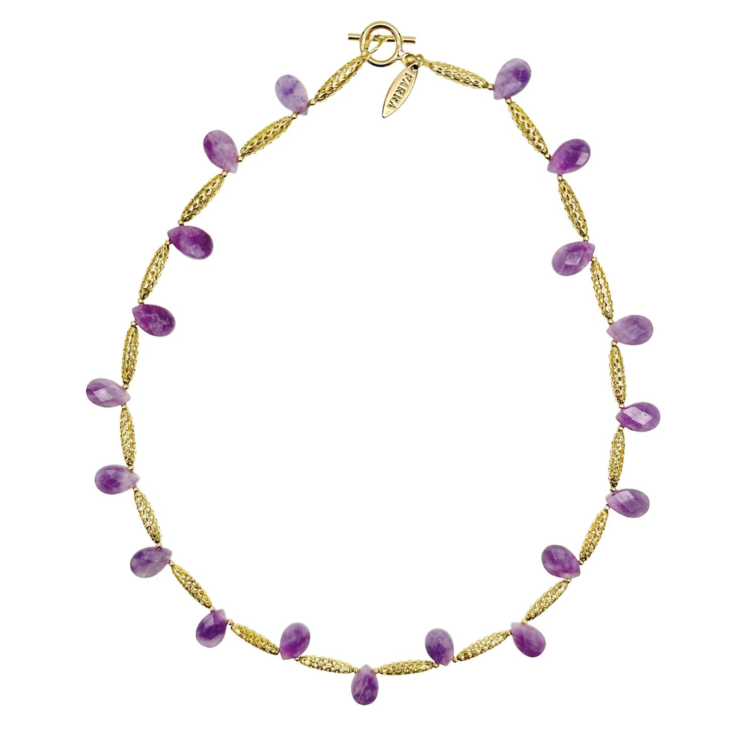 Teardrop Amethyst Collar Short Necklace