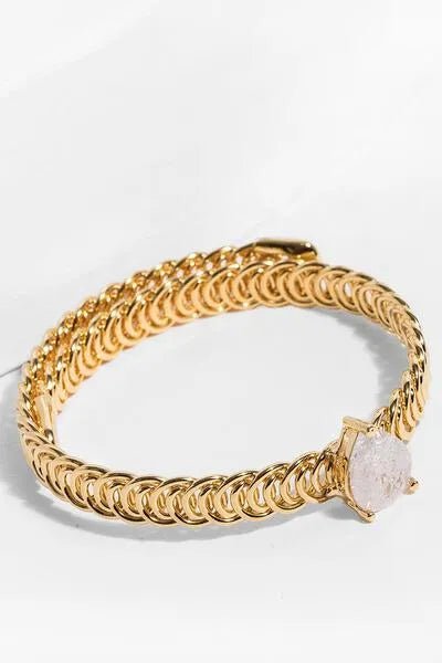 Teardrop Stone Bangle White Bracelet