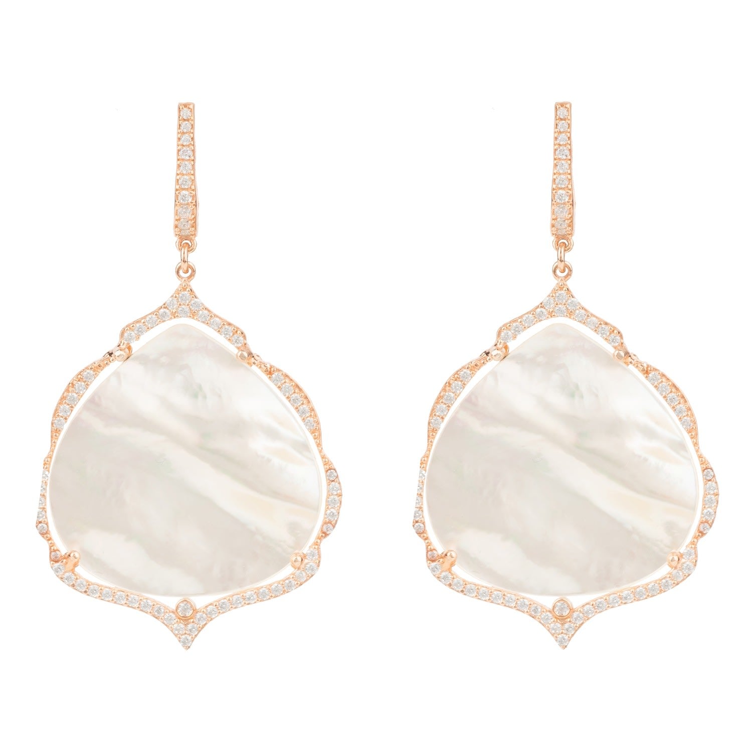 Antoinette Earrings White Mother Of Pearl Rose Gold