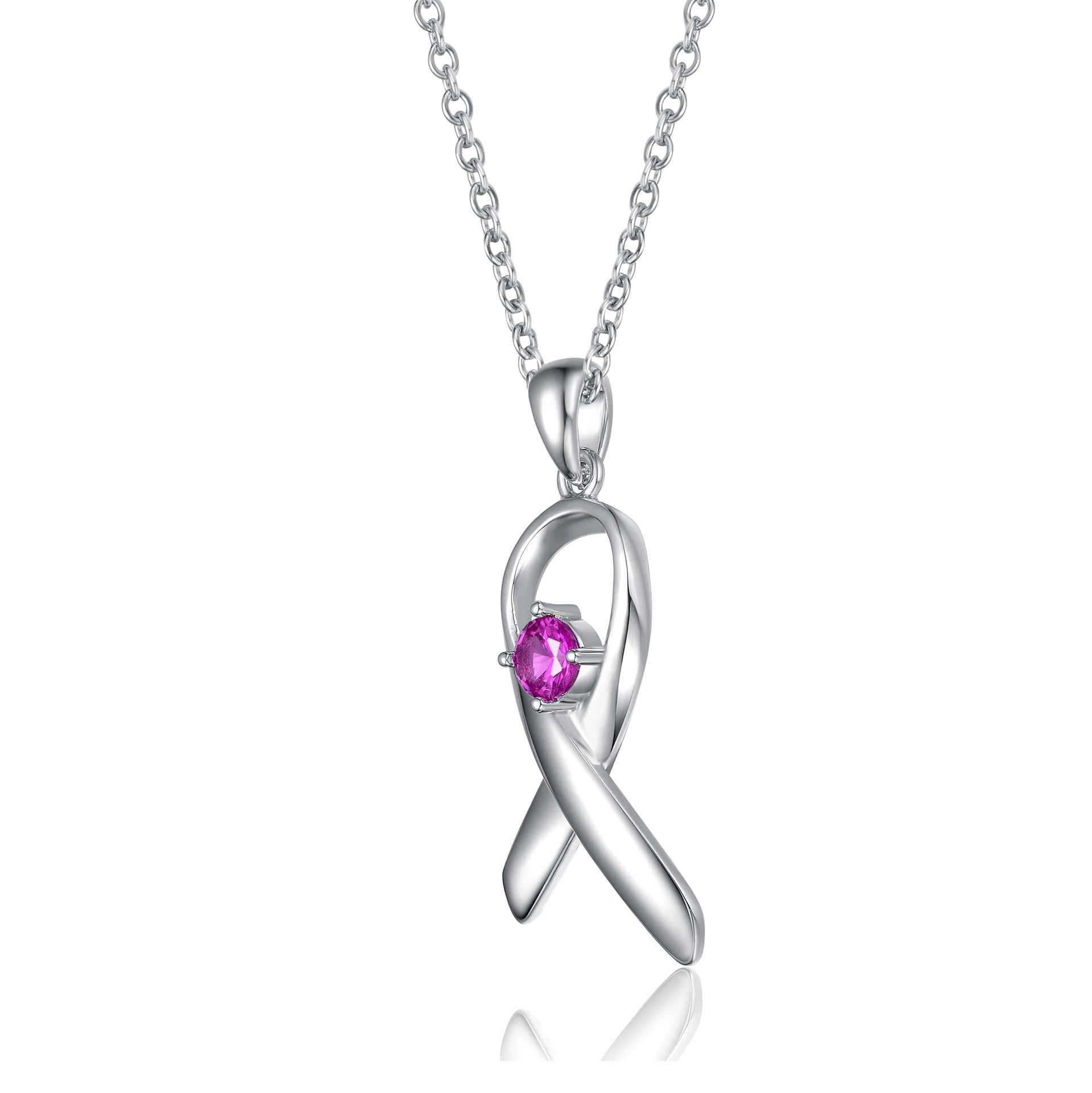 Rachel Glauber Teens-Young Adults Stunning White Gold Plated Purple Stone In Infinity Pendant