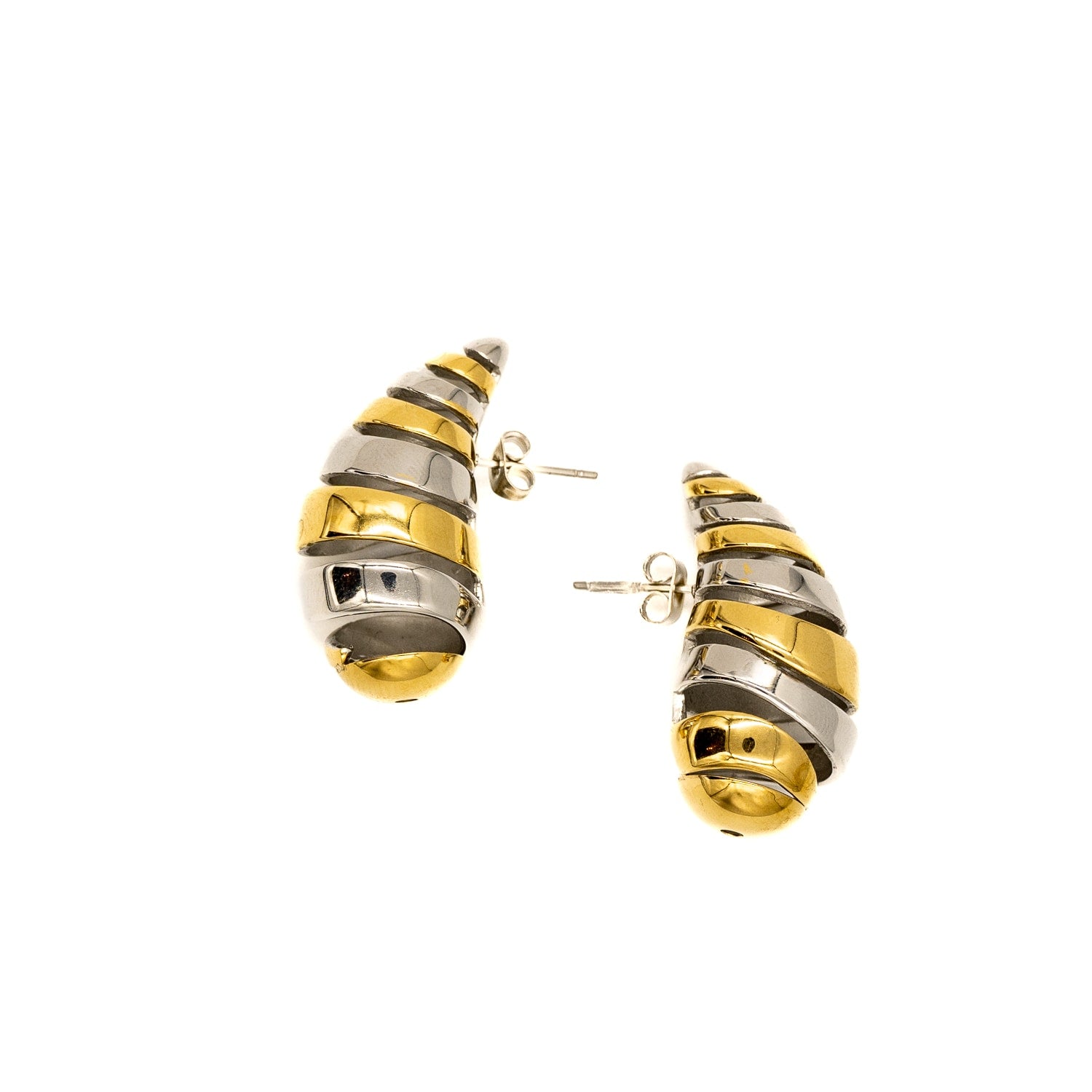 Teja Gold & Silver Pear Drop Earrings