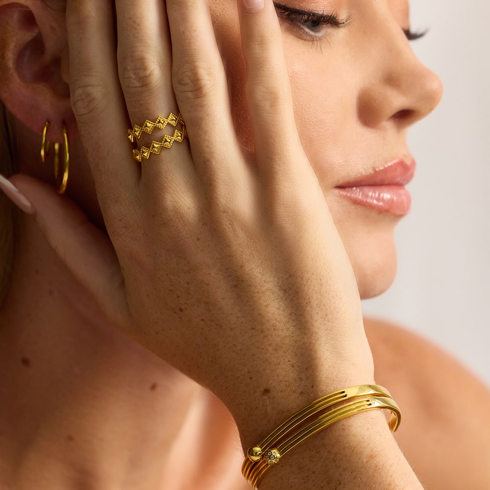 Tellus Gold Stacking Ring - Size Adjustable