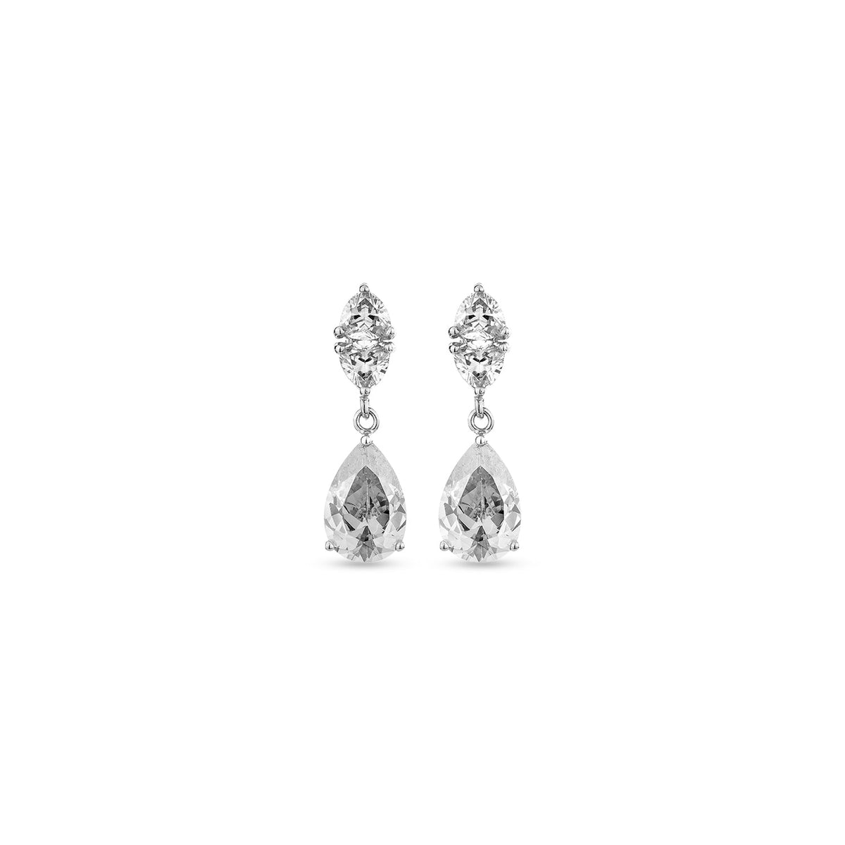 Temptation Earrings With Man Made White Cz Diamond Stimulant In Sterling Silver