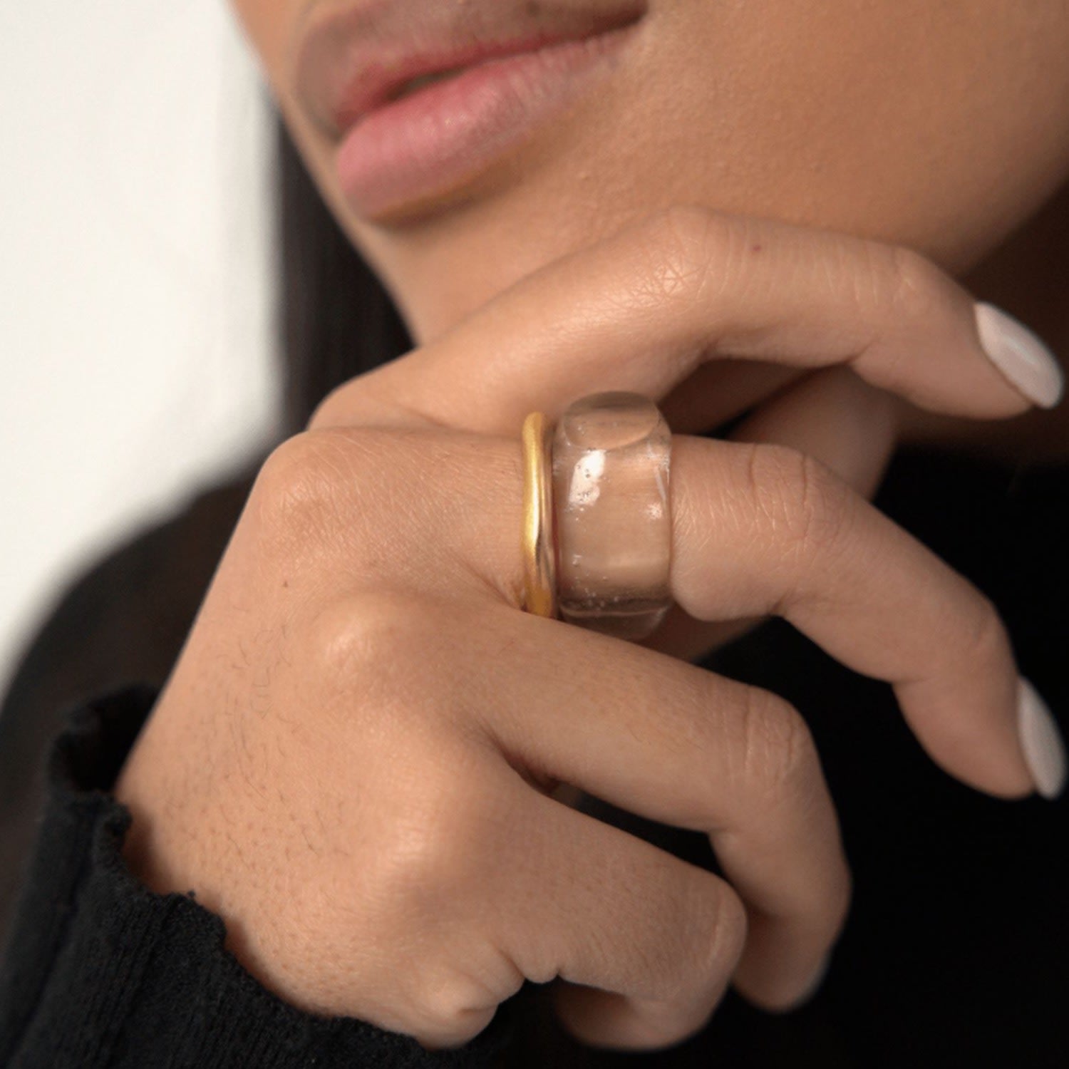 Ten Sixty Four Studio Curvilinear Archives Gold Ring Set