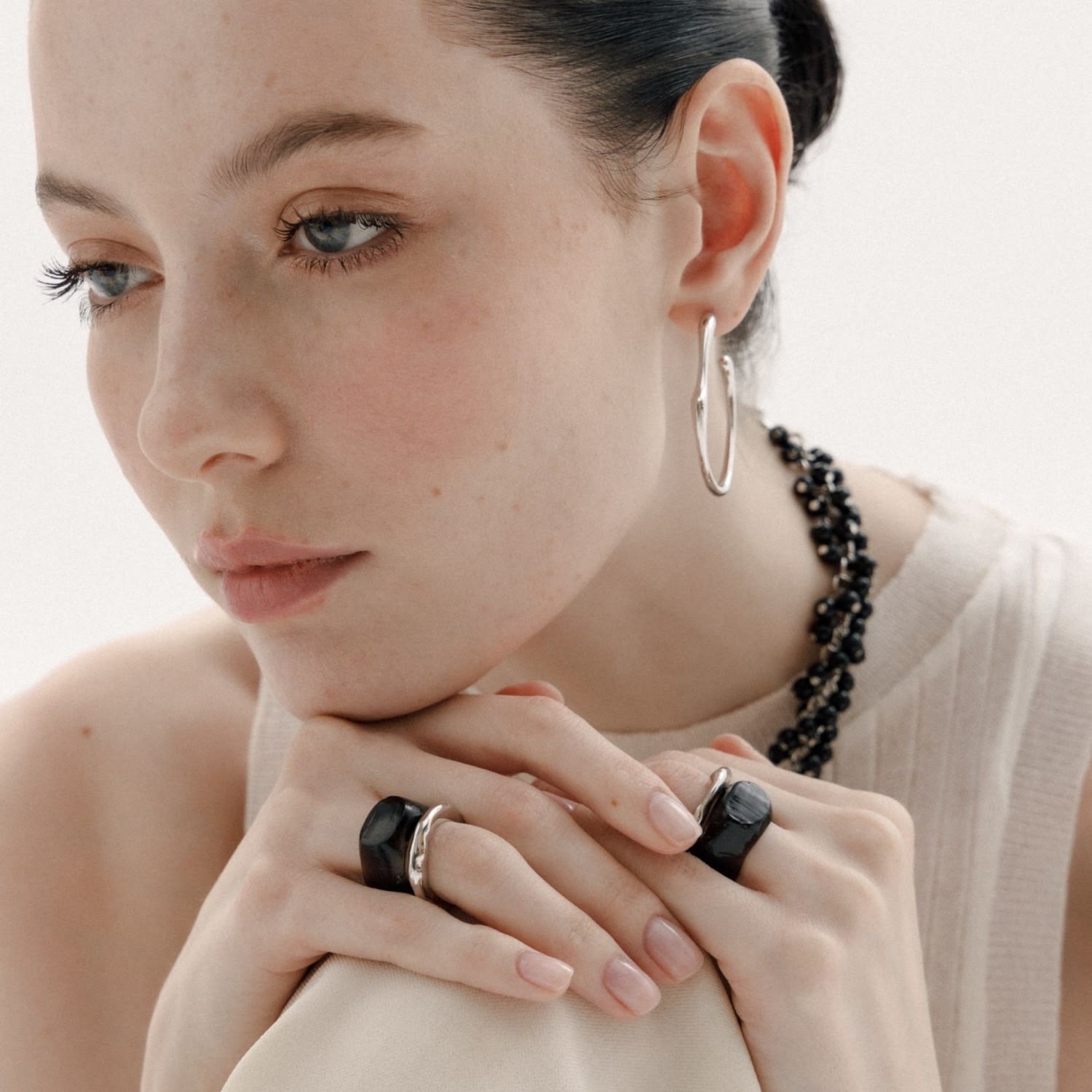 Ten Sixty Four Studio Curvilinear Archives Silver Ring Set