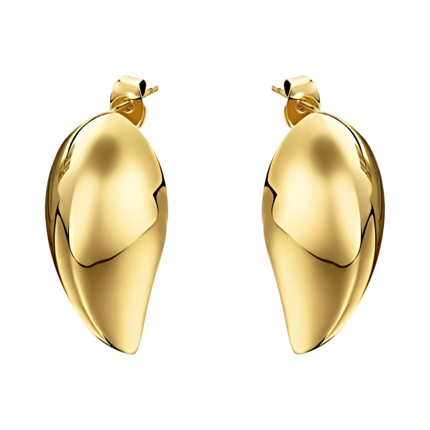 Ten Sixty Four Studio Small Horn Gold Earrings