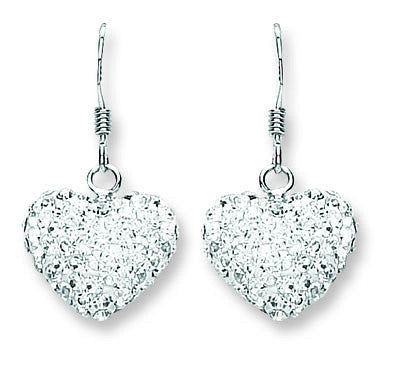 Heart Drops Sterling Silver Earrings