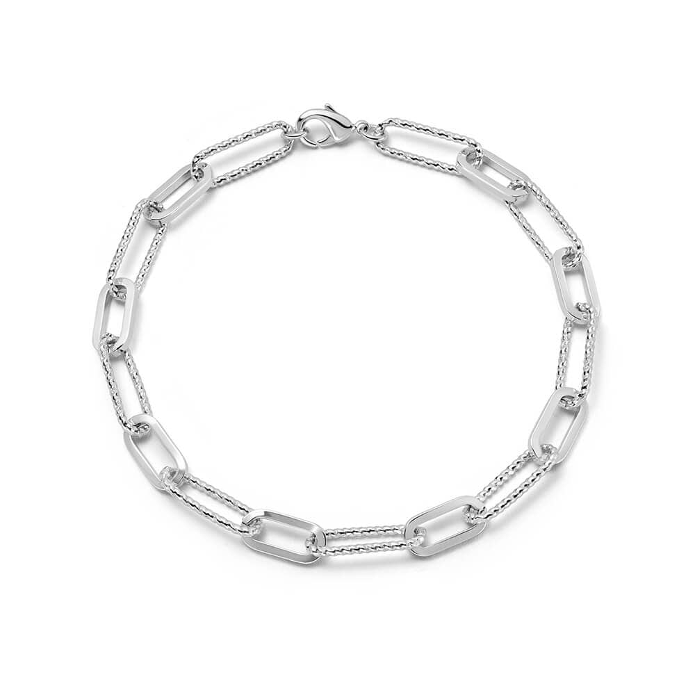 Polly Paperclip Chain Bracelet Silver Plate