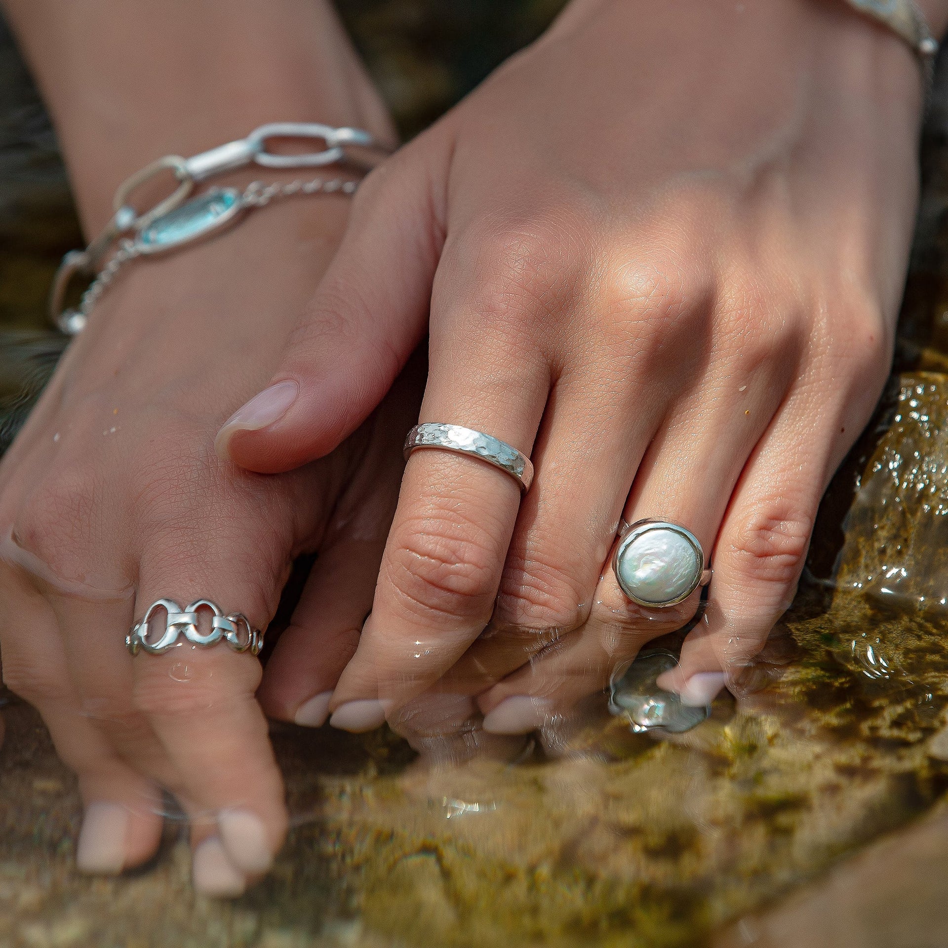 Signet Baroque Pearl Silver Signet Ring
