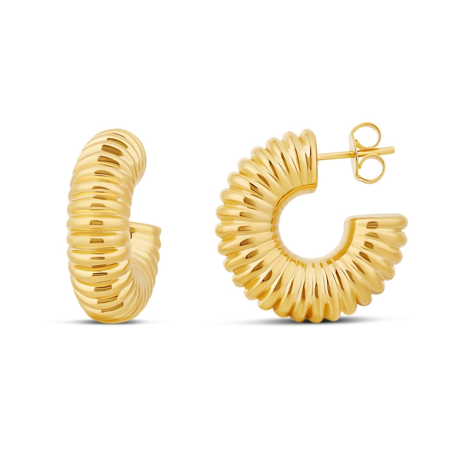 Textured Hoops - Gold