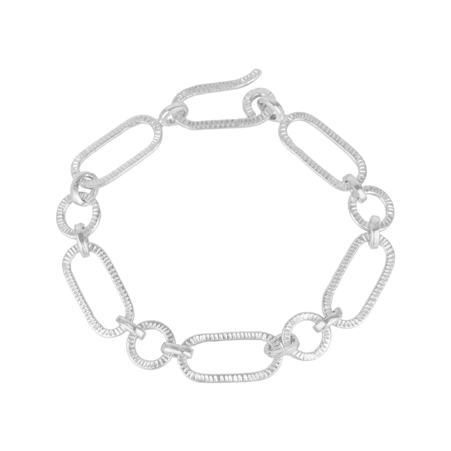 Textured Silver Ancient Bracelet