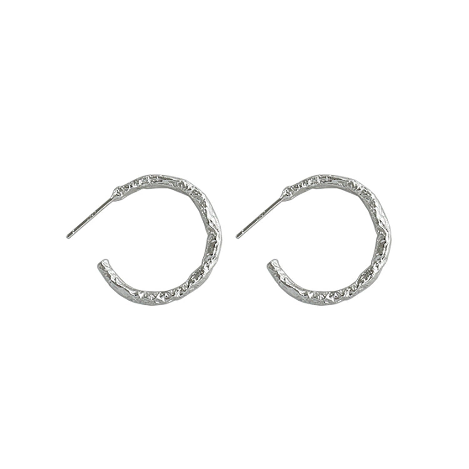 Sterling Silver Textured Macdui Hoop Earrings