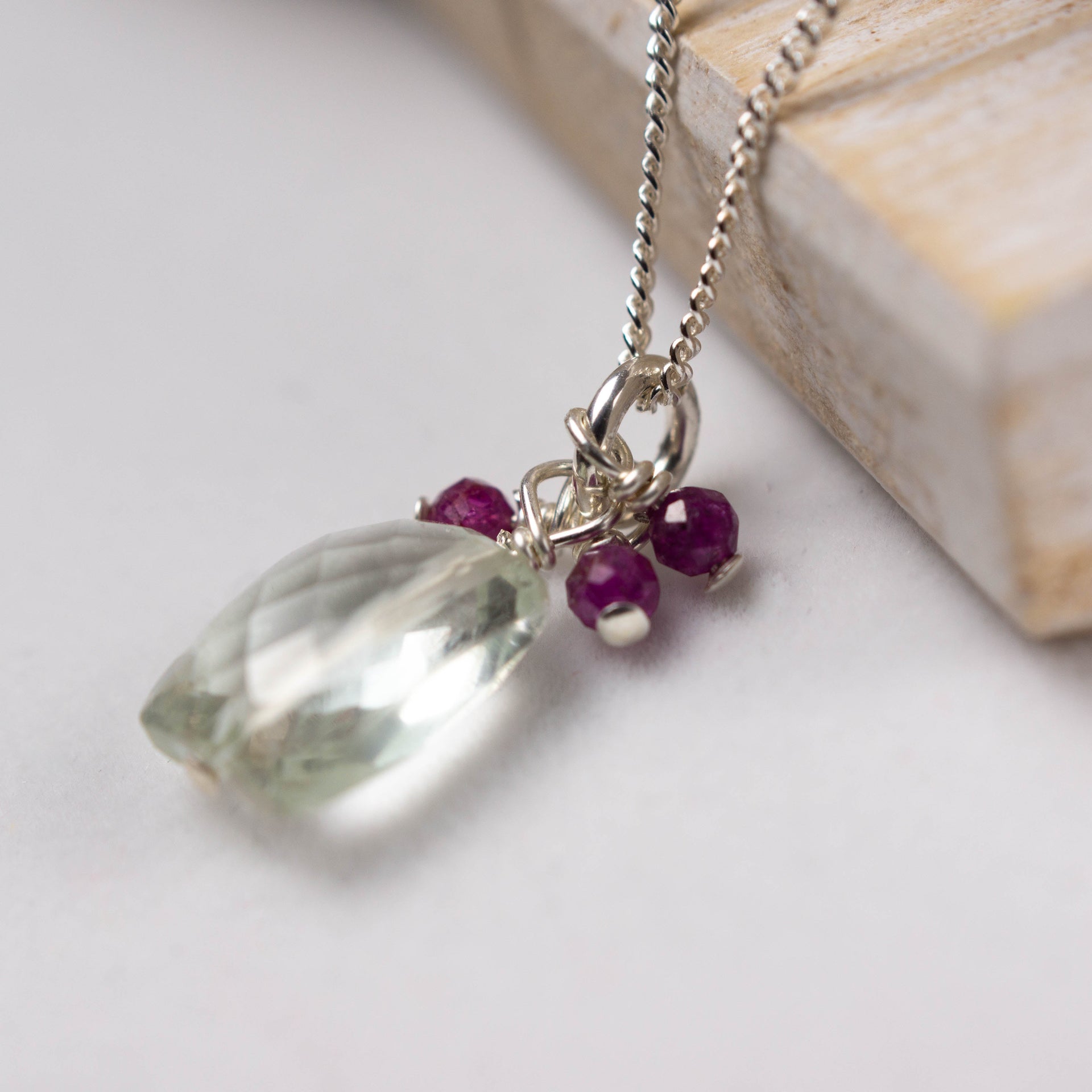 Green Amethyst & Rubies Necklace