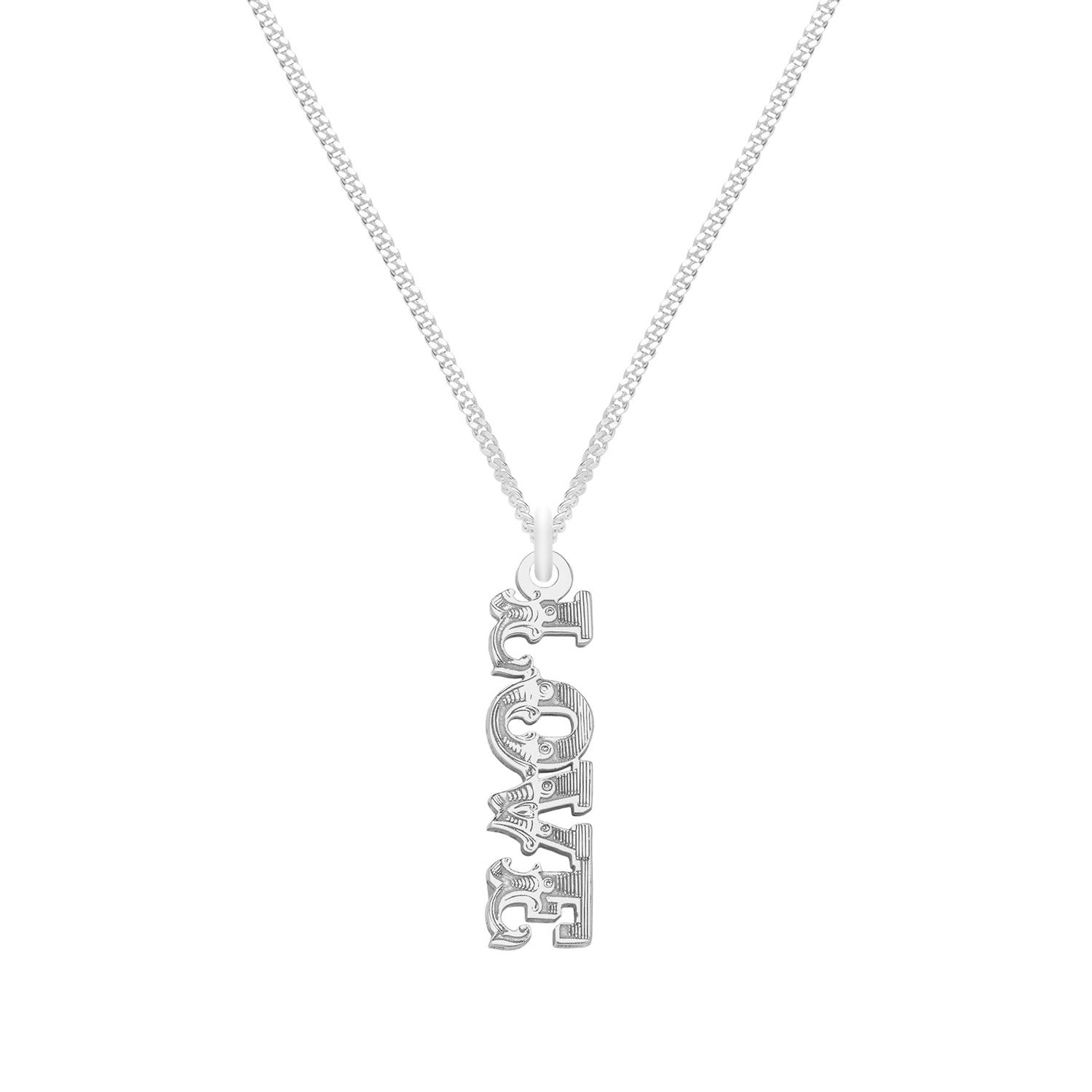 Sterling Silver “Love” Word Necklace