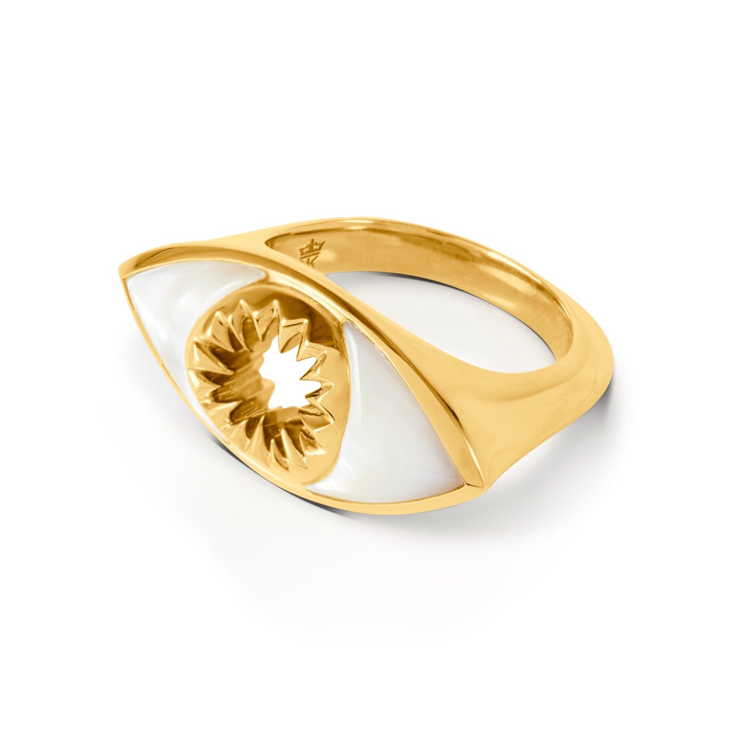 I On You' Mother Of Pearl Ring Gold