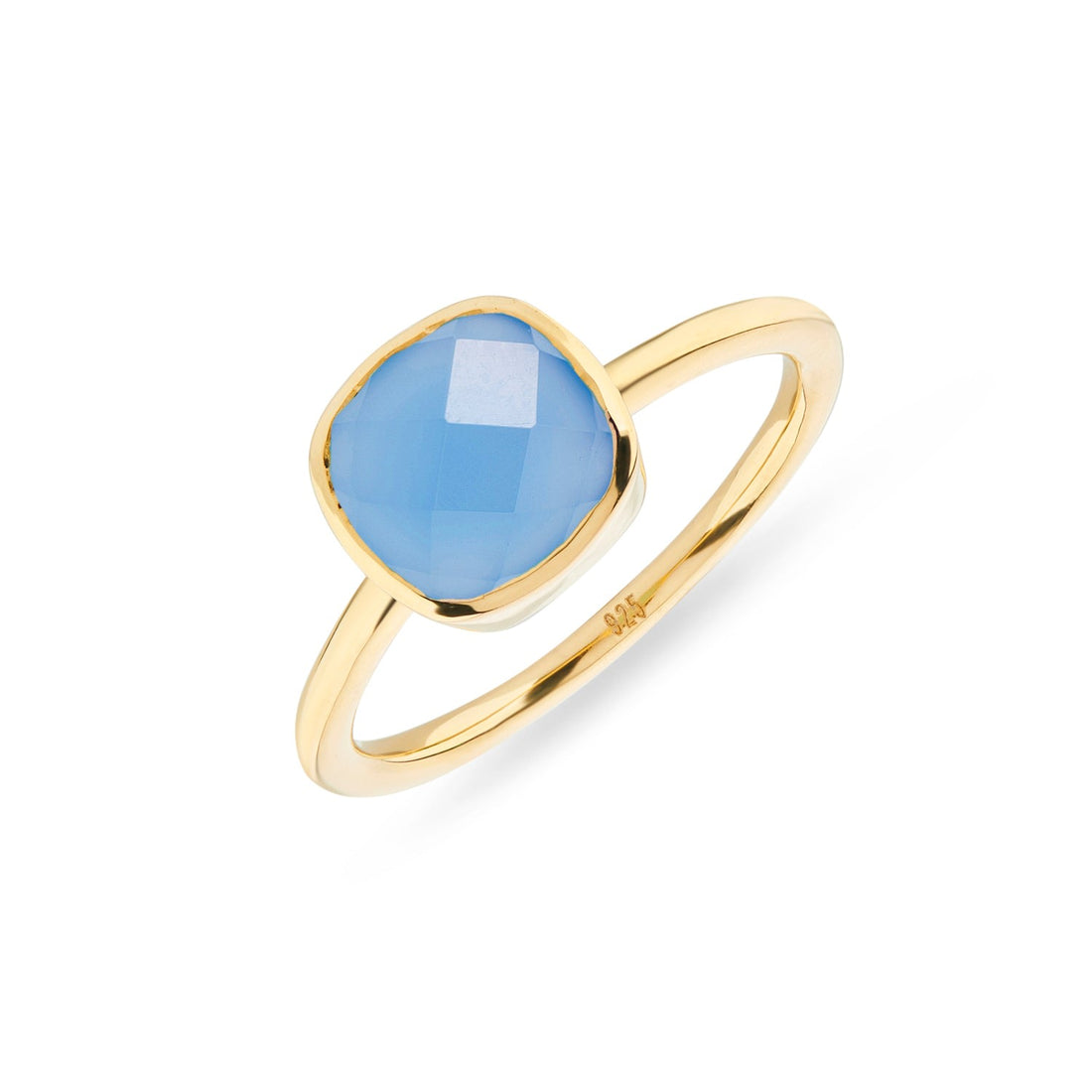 Mondello Blue Chalcedony Gold Vermeil Ring