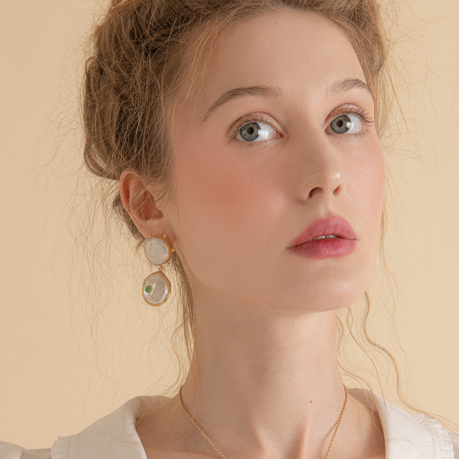 Rebel Rebel Pearl Earrings With Emeralds