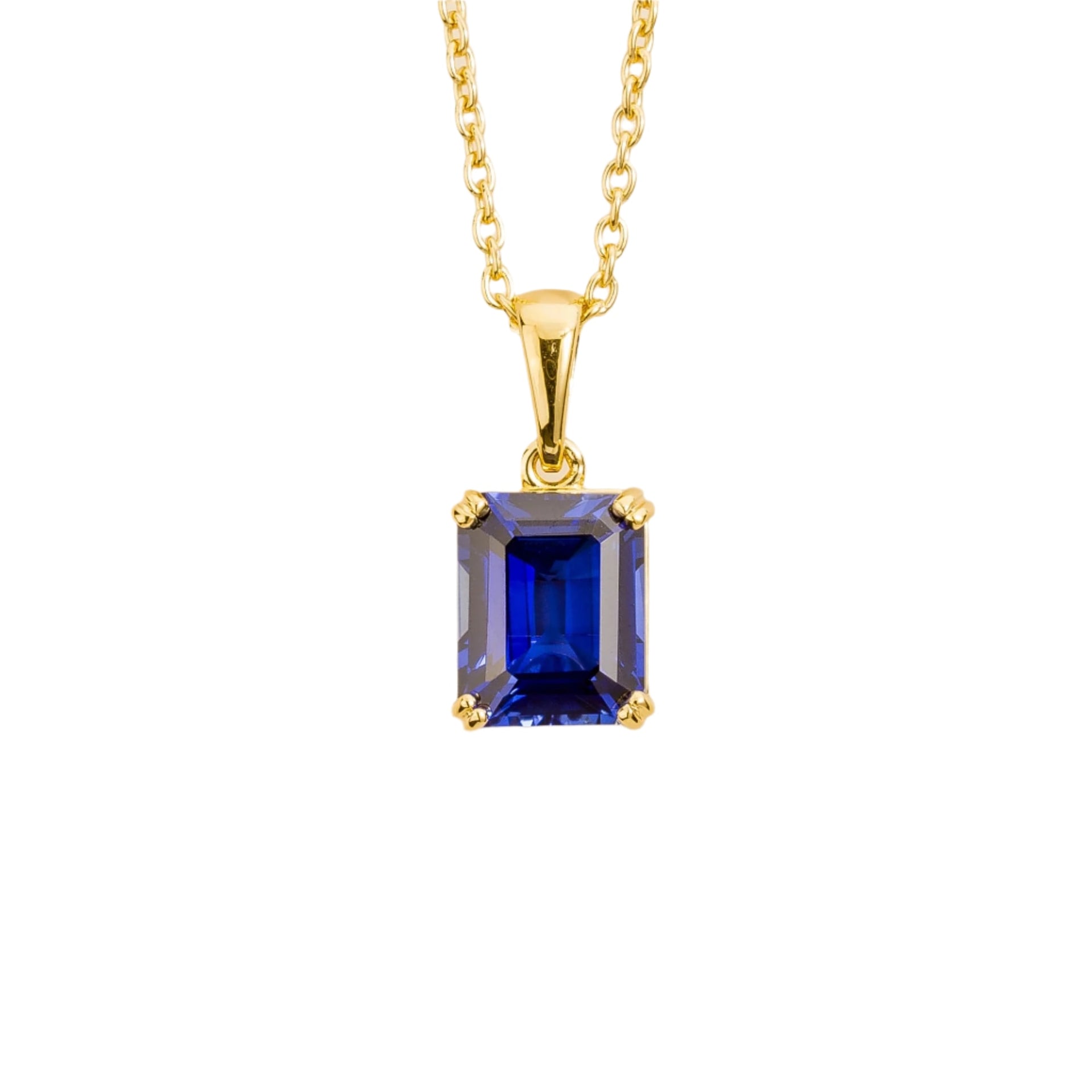 Thamani Gold Pendant Necklace In Blue Sapphire