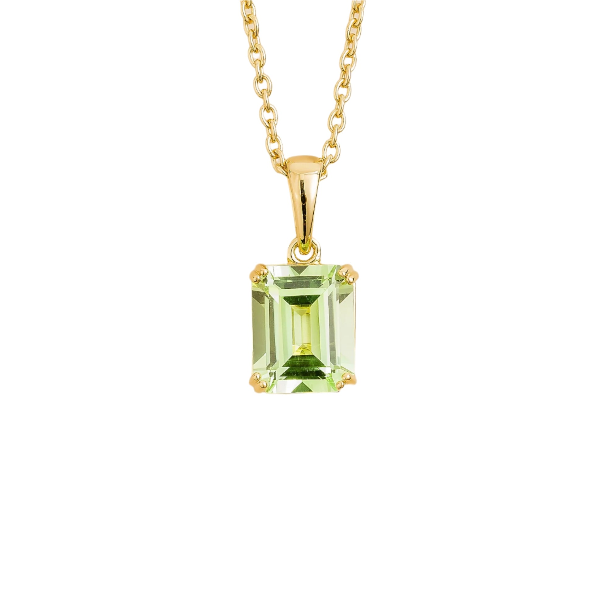 Thamani Gold Pendant Necklace In Green Sapphire
