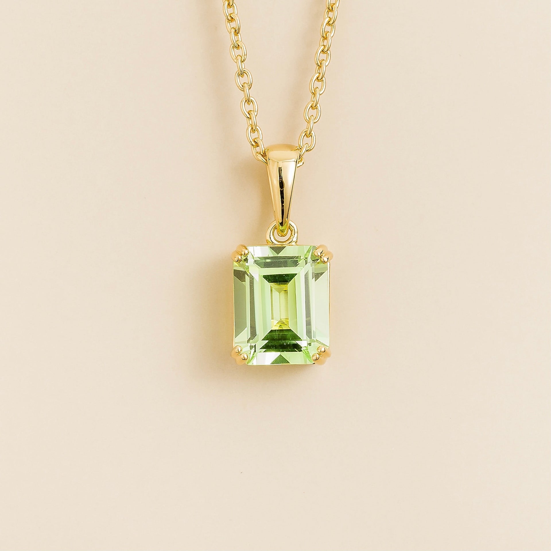 Thamani Gold Pendant Necklace In Green Sapphire